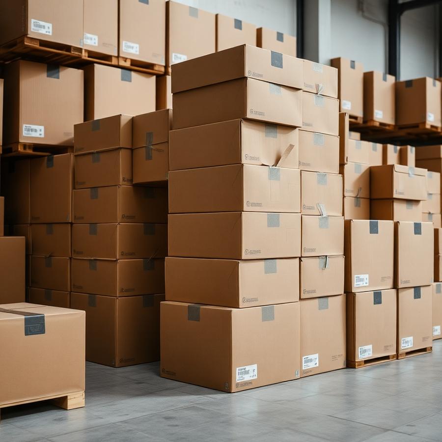 Packed cartons ready for bulk dispatch